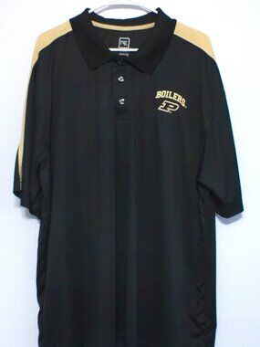 Purdue Boilermakers Polo Shirt Men’s 2XL Black Gold ProEdge Performance NCAA